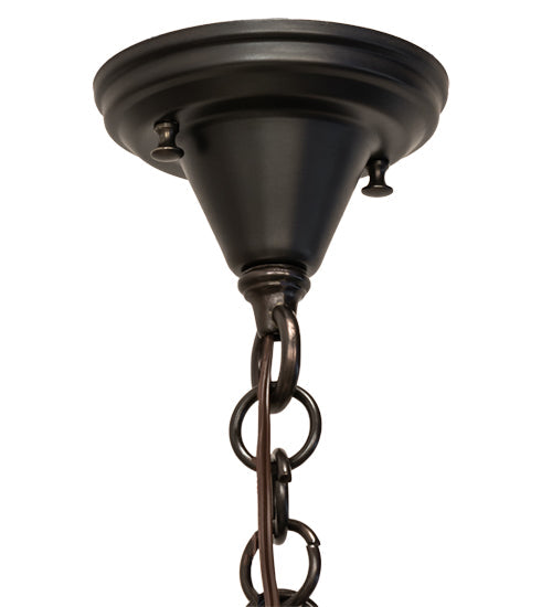 Meyda Lighting Fulton 8" Craftsman Brown Song Bird Pendant Light With Clear Seeded Wissmach Shade Glass