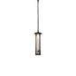 Meyda Lighting Fulton 8" Craftsman Brown Song Bird Pendant Light With Clear Seeded Wissmach Shade Glass