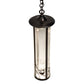 Meyda Lighting Fulton 8" Craftsman Brown Song Bird Pendant Light With Clear Seeded Wissmach Shade Glass