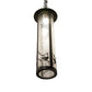 Meyda Lighting Fulton 8" Craftsman Brown Song Bird Pendant Light With Clear Seeded Wissmach Shade Glass