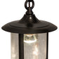 Meyda Lighting Fulton 8" Craftsman Brown Song Bird Pendant Light With Clear Seeded Wissmach Shade Glass