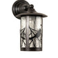 Meyda Lighting Fulton 8" Craftsman Brown Song Bird Solid Mount Wall Sconce With Clear Leaf Shade Glass