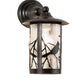 Meyda Lighting Fulton 8" Craftsman Brown Song Bird Solid Mount Wall Sconce With Clear Leaf Shade Glass