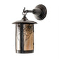 Meyda Lighting Fulton 8" Craftsman Brown Spider Web Hanging Wall Sconce With Beige Iridescent Shade Glass