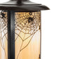 Meyda Lighting Fulton 8" Craftsman Brown Spider Web Hanging Wall Sconce With Beige Iridescent Shade Glass