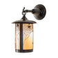 Meyda Lighting Fulton 8" Craftsman Brown Spider Web Hanging Wall Sconce With Beige Iridescent Shade Glass