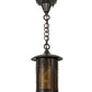 Meyda Lighting Fulton 8" Craftsman Brown Spider Web Pendant Light With Honey Art Shade Glass