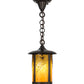 Meyda Lighting Fulton 8" Craftsman Brown Spider Web Pendant Light With Honey Art Shade Glass