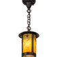 Meyda Lighting Fulton 8" Craftsman Brown Spider Web Pendant Light With Honey Art Shade Glass