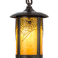 Meyda Lighting Fulton 8" Craftsman Brown Spider Web Pendant Light With Honey Art Shade Glass