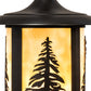 Meyda Lighting Fulton 8" Craftsman Brown Tall Pines Mini Pendant Light With Beige Shade Glass