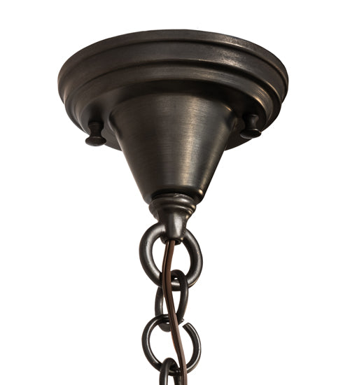 Meyda Lighting Fulton 8" Craftsman Brown Tall Pines Mini Pendant Light With Beige Shade Glass