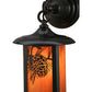 Meyda Lighting Fulton 8" Craftsman Brown Winter Pine Hanging Wall Sconce With Honey Amber Shade Glass