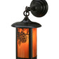 Meyda Lighting Fulton 8" Craftsman Brown Winter Pine Hanging Wall Sconce With Honey Amber Shade Glass