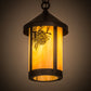 Meyda Lighting Fulton 8" Craftsman Brown Winter Pine Pendant Light With Beige Iridescent Art Shade Glass
