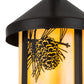Meyda Lighting Fulton 8" Craftsman Brown Winter Pine Pendant Light With Beige Iridescent Art Shade Glass