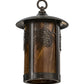 Meyda Lighting Fulton 8" Craftsman Brown Winter Pine Pendant Light With Honey Art Shade Glass