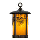 Meyda Lighting Fulton 8" Craftsman Brown Winter Pine Pendant Light With Honey Art Shade Glass