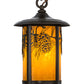 Meyda Lighting Fulton 8" Craftsman Brown Winter Pine Pendant Light With Honey Art Shade Glass