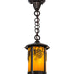 Meyda Lighting Fulton 8" Craftsman Brown Winter Pine Pendant Light With Honey Art Shade Glass