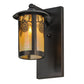 Meyda Lighting Fulton 8" Craftsman Brown Winter Pine Solid Mount Wall Sconce With Beige Iridescent Shade Glass
