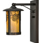 Meyda Lighting Fulton 8" Craftsman Brown Winter Pine Solid Mount Wall Sconce With Beige Iridescent Shade Glass