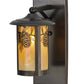 Meyda Lighting Fulton 8" Craftsman Brown Winter Pine Solid Mount Wall Sconce With Beige Iridescent Shade Glass