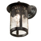 Meyda Lighting Fulton 8" Craftsman Brown Winter Pine Solid Mount Wall Sconce With Clear Leaf Shade Glass