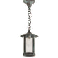 Meyda Lighting Fulton 8" Craftsman Verdigris Plain Pendant Light With Clear Seeded Shade Glass