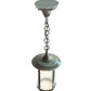 Meyda Lighting Fulton 8" Craftsman Verdigris Plain Pendant Light With Clear Seeded Shade Glass