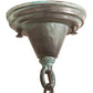 Meyda Lighting Fulton 8" Craftsman Verdigris Plain Pendant Light With Clear Seeded Shade Glass