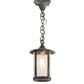 Meyda Lighting Fulton 8" Craftsman Verdigris Plain Pendant Light With Clear Seeded Shade Glass