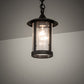 Meyda Lighting Fulton 8" Old Wrought Iron Prime Mini Pendant Light With Clear Seeded Shade Glass