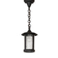 Meyda Lighting Fulton 8" Old Wrought Iron Prime Mini Pendant Light With Clear Seeded Shade Glass
