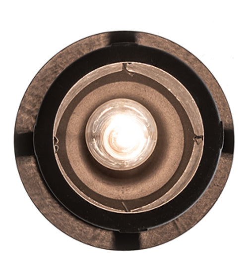 Meyda Lighting Fulton 8" Old Wrought Iron Prime Mini Pendant Light With Clear Seeded Shade Glass