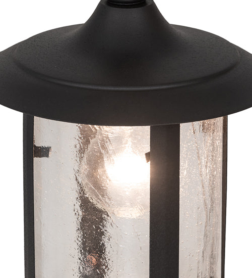 Meyda Lighting Fulton 8" Old Wrought Iron Prime Mini Pendant Light With Clear Seeded Shade Glass
