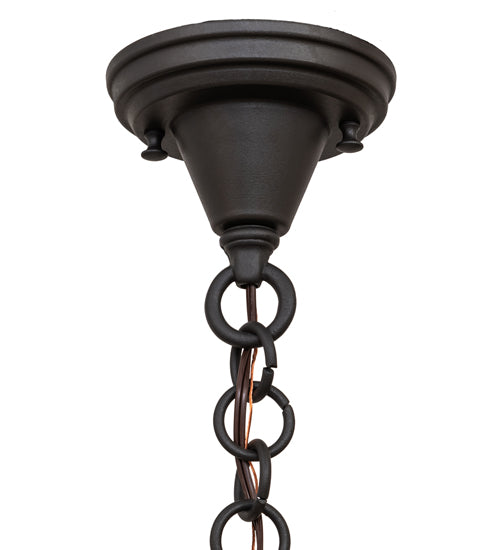 Meyda Lighting Fulton 8" Old Wrought Iron Prime Mini Pendant Light With Clear Seeded Shade Glass