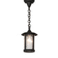 Meyda Lighting Fulton 8" Old Wrought Iron Prime Mini Pendant Light With Clear Seeded Shade Glass