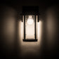 Meyda Lighting Fulton 8" Old Wrought Iron Prime Solid Mount Wall Sconce With Clear Seeded Shade Glass