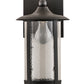 Meyda Lighting Fulton 8" Old Wrought Iron Prime Solid Mount Wall Sconce With Clear Seeded Shade Glass