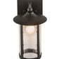 Meyda Lighting Fulton 8" Old Wrought Iron Prime Solid Mount Wall Sconce With Clear Seeded Shade Glass
