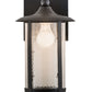 Meyda Lighting Fulton 8" Old Wrought Iron Prime Solid Mount Wall Sconce With Clear Seeded Shade Glass