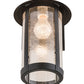 Meyda Lighting Fulton 8" Old Wrought Iron Prime Solid Mount Wall Sconce With Clear Seeded Shade Glass