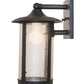 Meyda Lighting Fulton 8" Old Wrought Iron Prime Solid Mount Wall Sconce With Clear Seeded Shade Glass