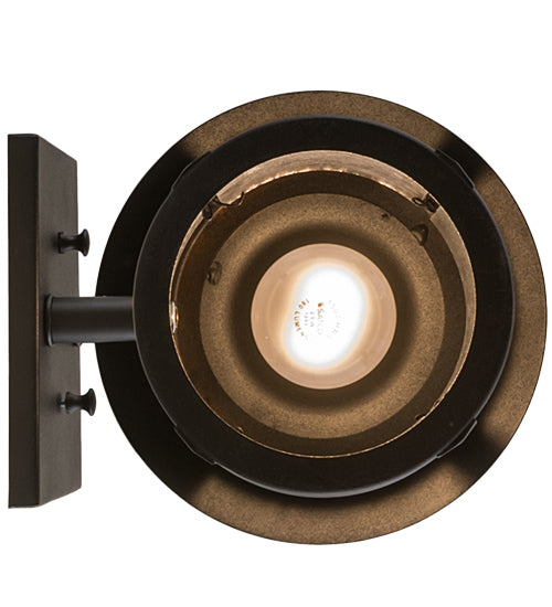 Meyda Lighting Fulton 8" Old Wrought Iron Prime Solid Mount Wall Sconce With Clear Seeded Shade Glass