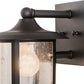Meyda Lighting Fulton 8" Old Wrought Iron Prime Solid Mount Wall Sconce With Clear Seeded Shade Glass