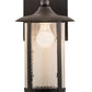Meyda Lighting Fulton 8" Old Wrought Iron Prime Solid Mount Wall Sconce With Clear Seeded Shade Glass