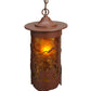 Meyda Lighting Fulton 8" Rust Lone Bear Pendant Light With Amber Mica Shade Glass