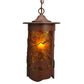 Meyda Lighting Fulton 8" Rust Lone Bear Pendant Light With Amber Mica Shade Glass