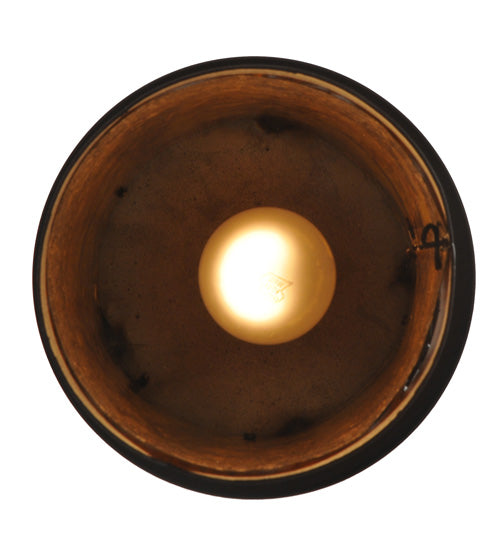 Meyda Lighting Fulton 8" Rust Lone Bear Pendant Light With Amber Mica Shade Glass